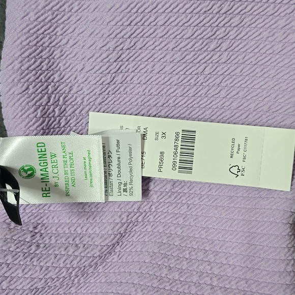 J.CREW TEXTURED ONE SHOULDER SWIM TOP NWT - Picture 3 of 3
